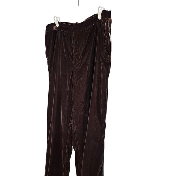 A New Day recycled polyester brown velvet velour flat front pants sz 14 NWT - Picture 3 of 9
